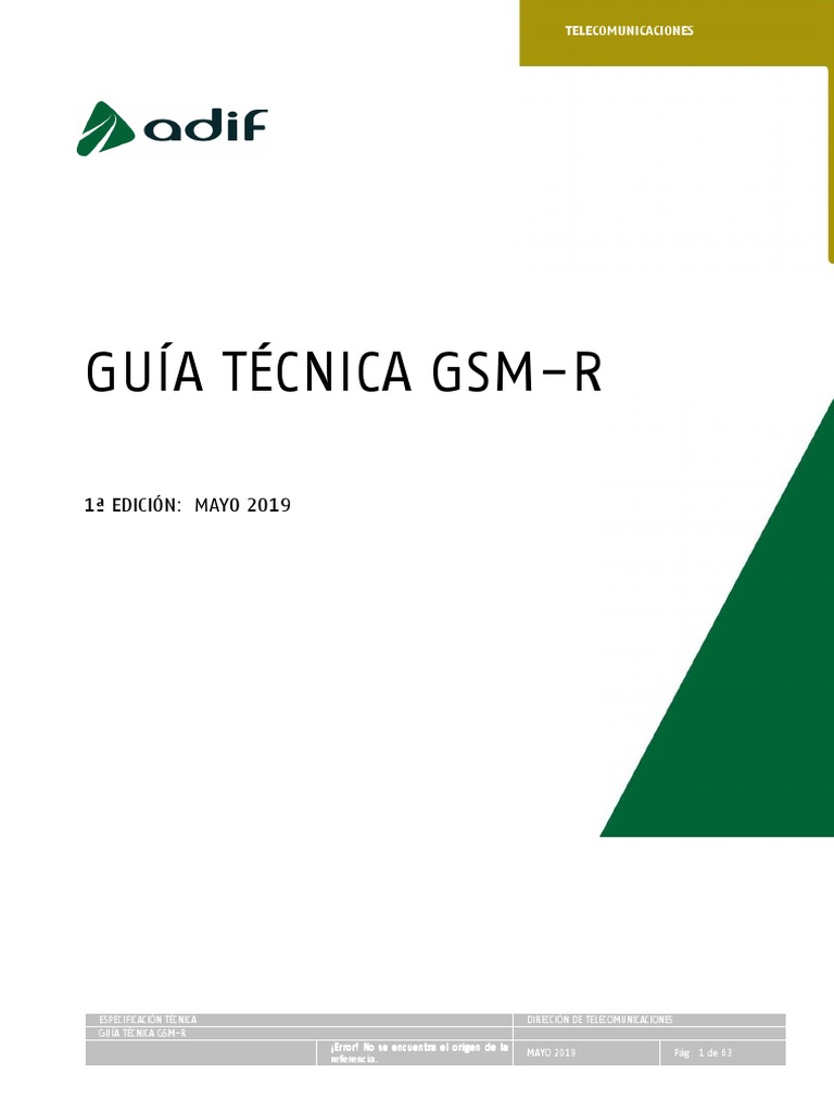 Guía Técnica para GSM-R en ADIF | PDF | Antena (Radio) | Gsm