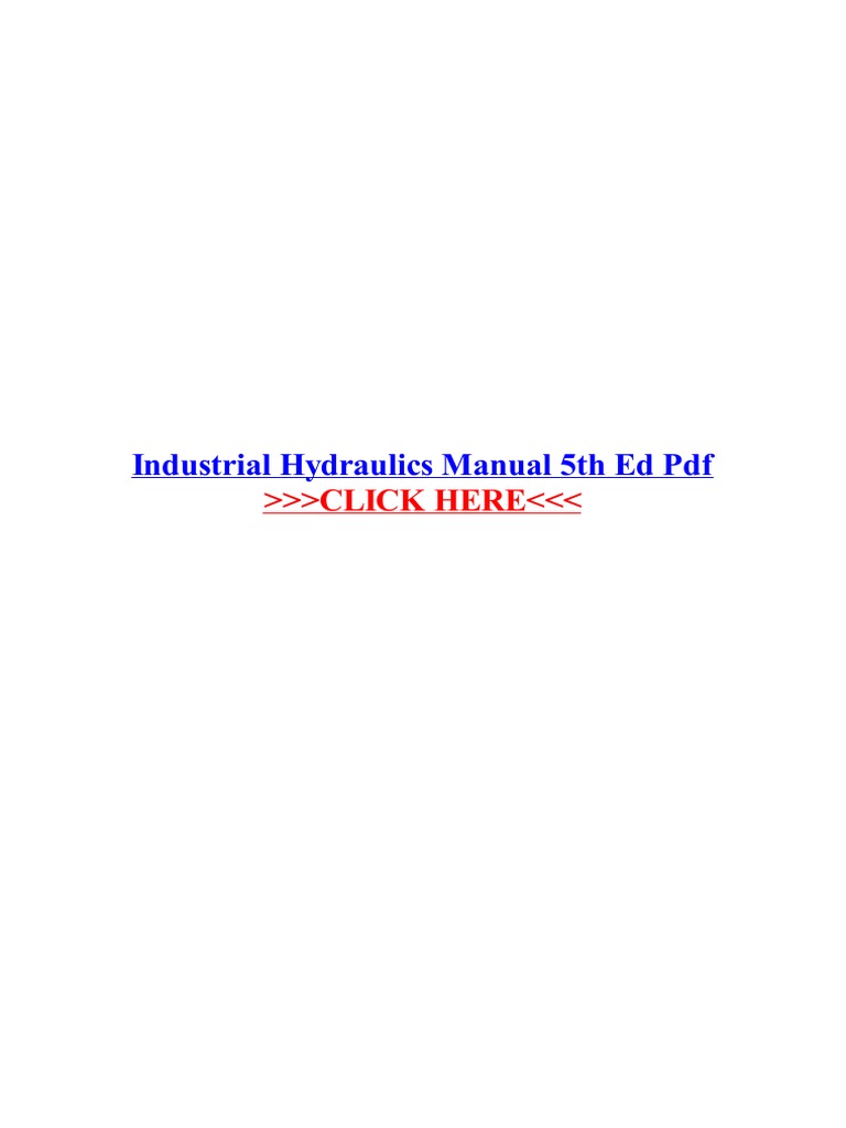 Industrial Hydraulics Manual 5th Ed PDF Solution Manual Hydraulics 5th