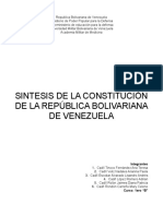 Resumen de la Constitución de la República Bolivariana de Venezuela