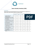 Appearance Anxiety Inventory AAI PDF