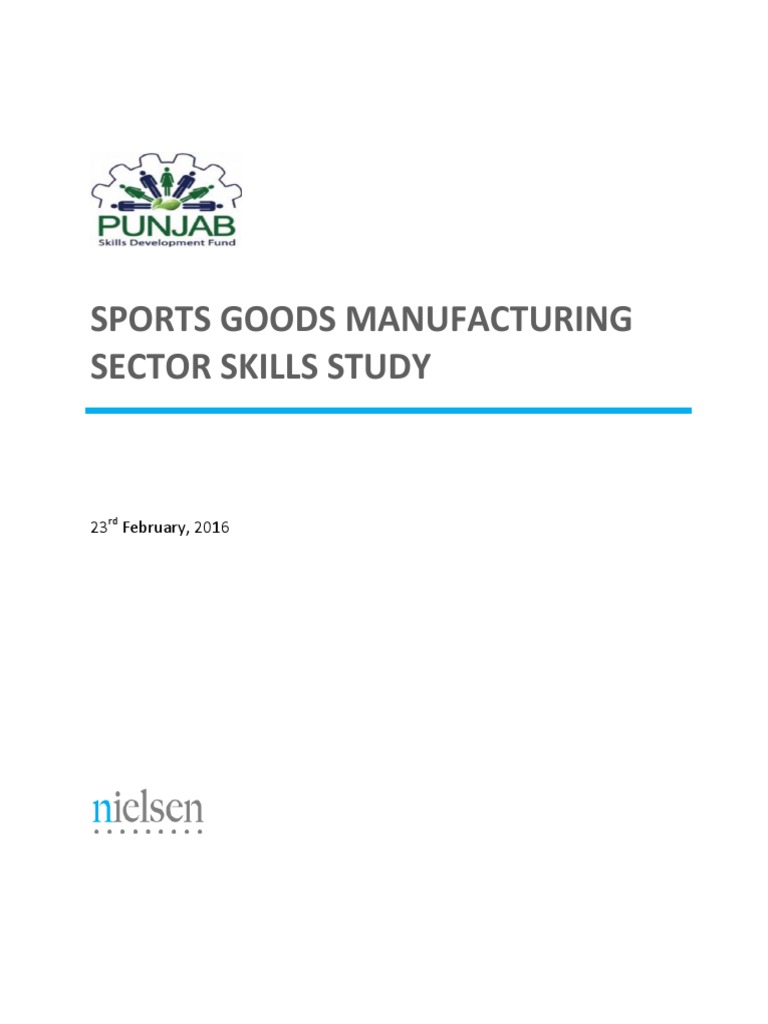 Final Report PSDF Sports Goods Sector Skills Study PDF, PDF, Employment