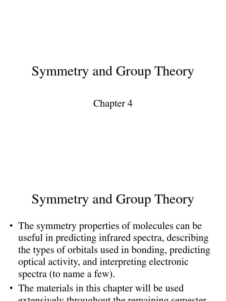 Symmetry and Group Theory in Chemistry | PDF | Matrix (Mathematics ...