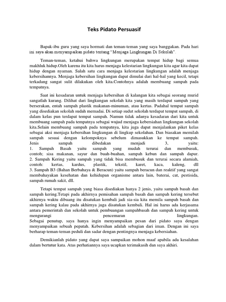 Teks Pidato Persuasif  PDF