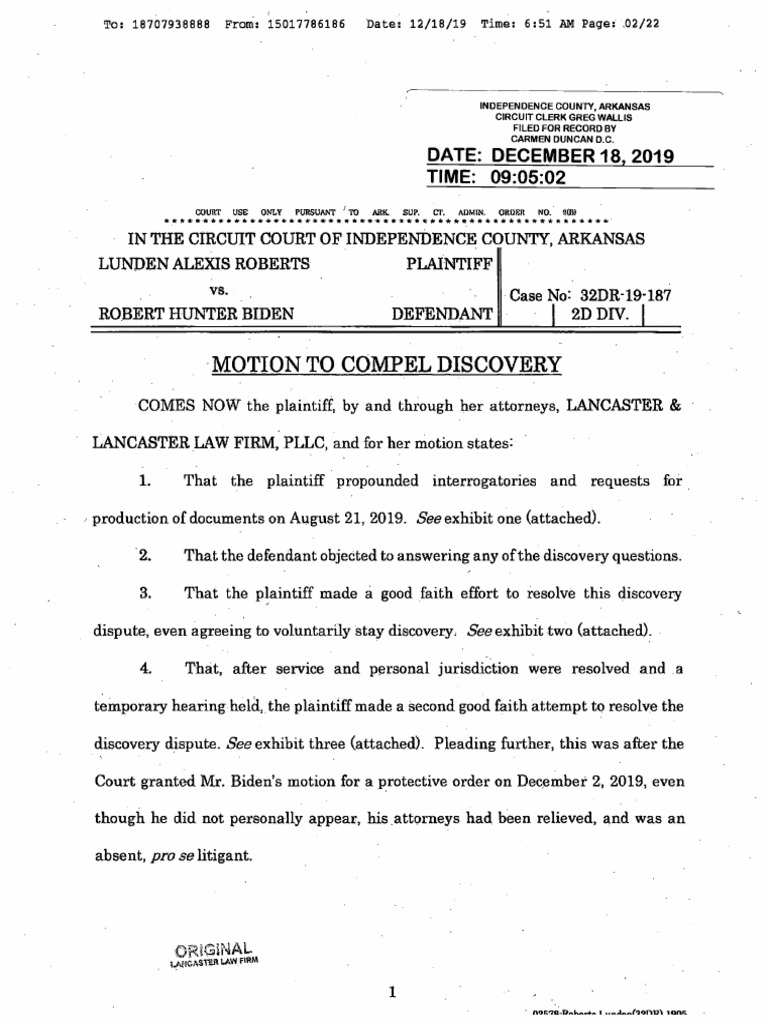 Motion Compel Discovery 12182019 PDF