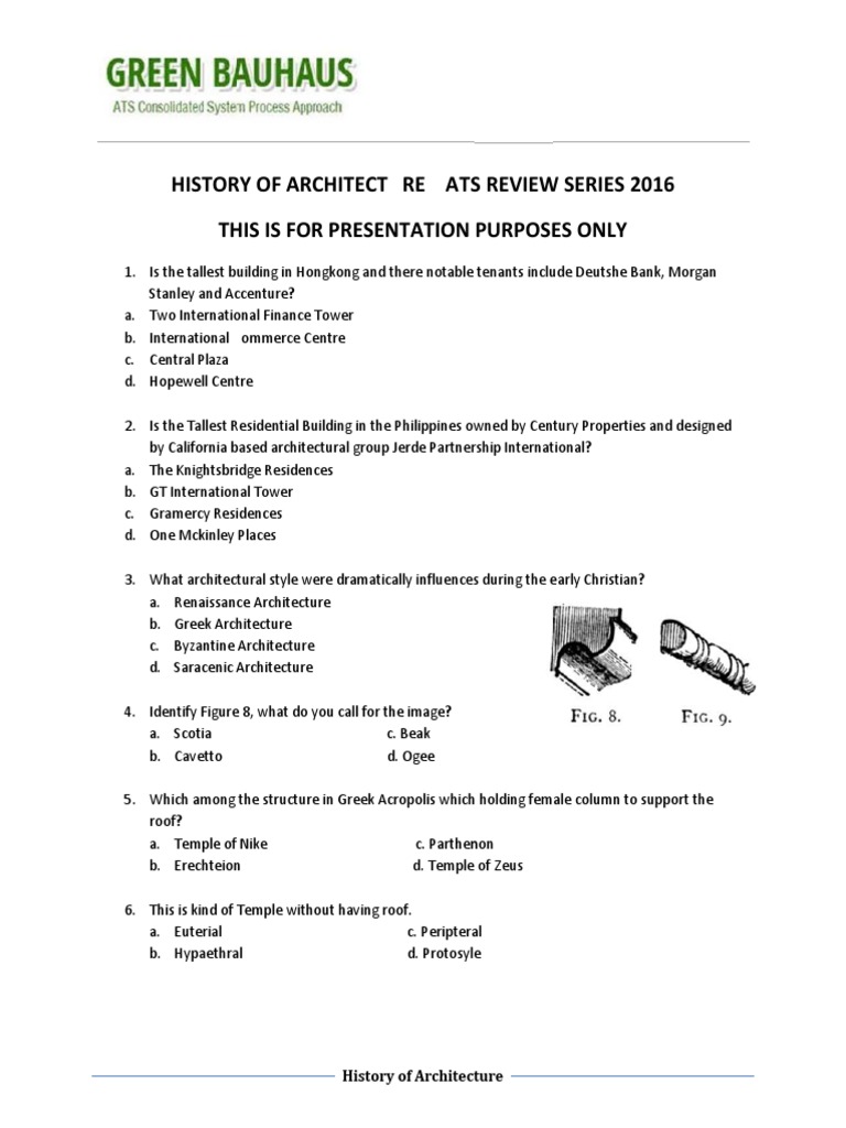 Collection of Questions PDF Architectural Elements Architectural Design