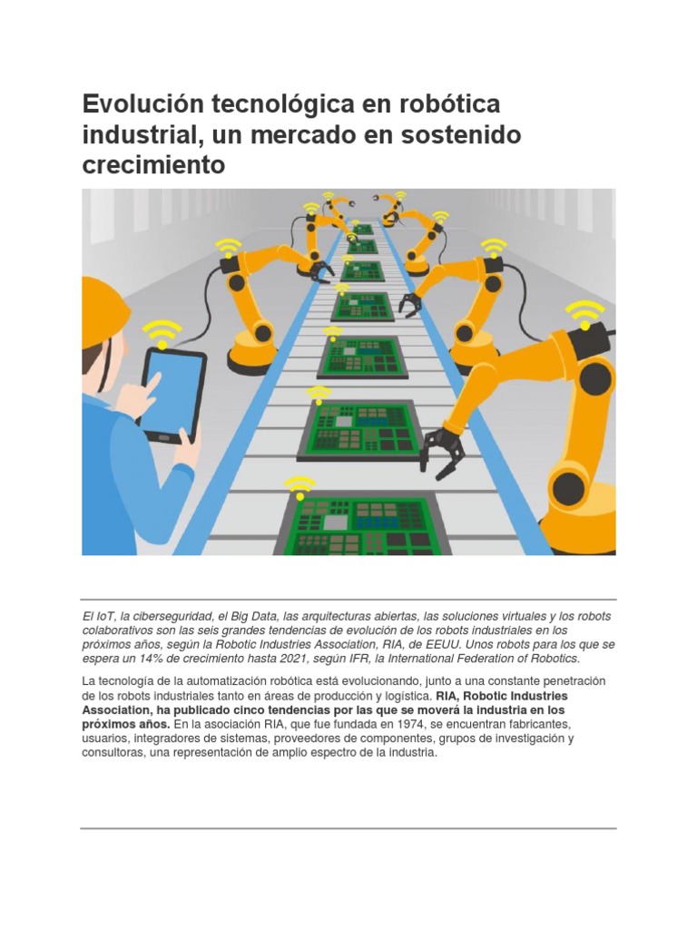 Evolución de la robótica industrial | PDF | Robot | Robótica