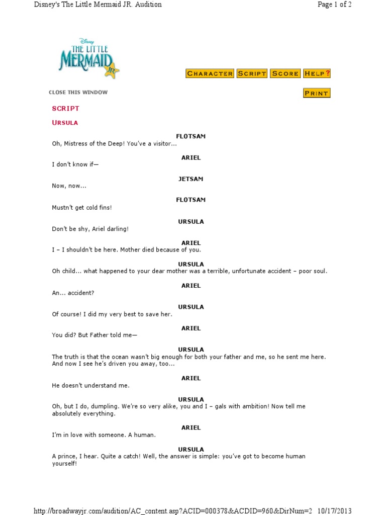 The Little Mermaid Script