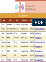 Vedh Schedule 2019