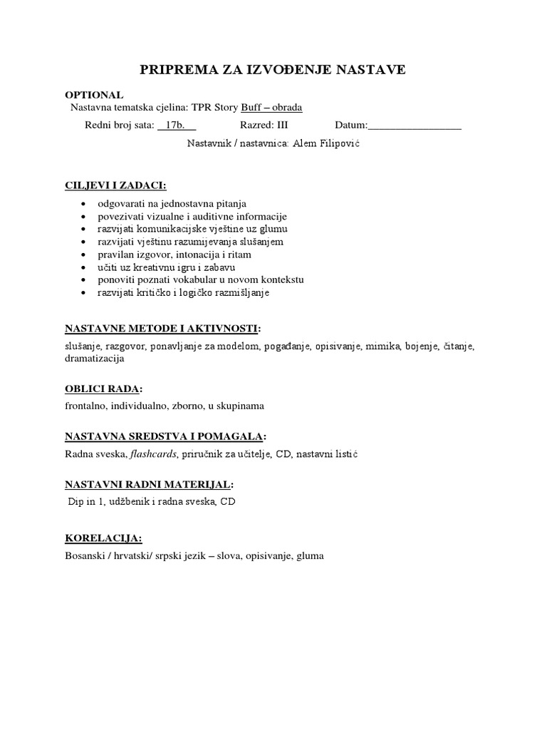 Treci Razred Pripreme PDF