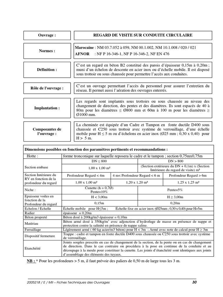 Regard de visite en béton circulaire PDF Béton Matériaux — free download