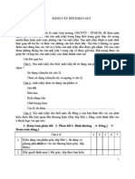 Bảng câu hỏi khảo sát