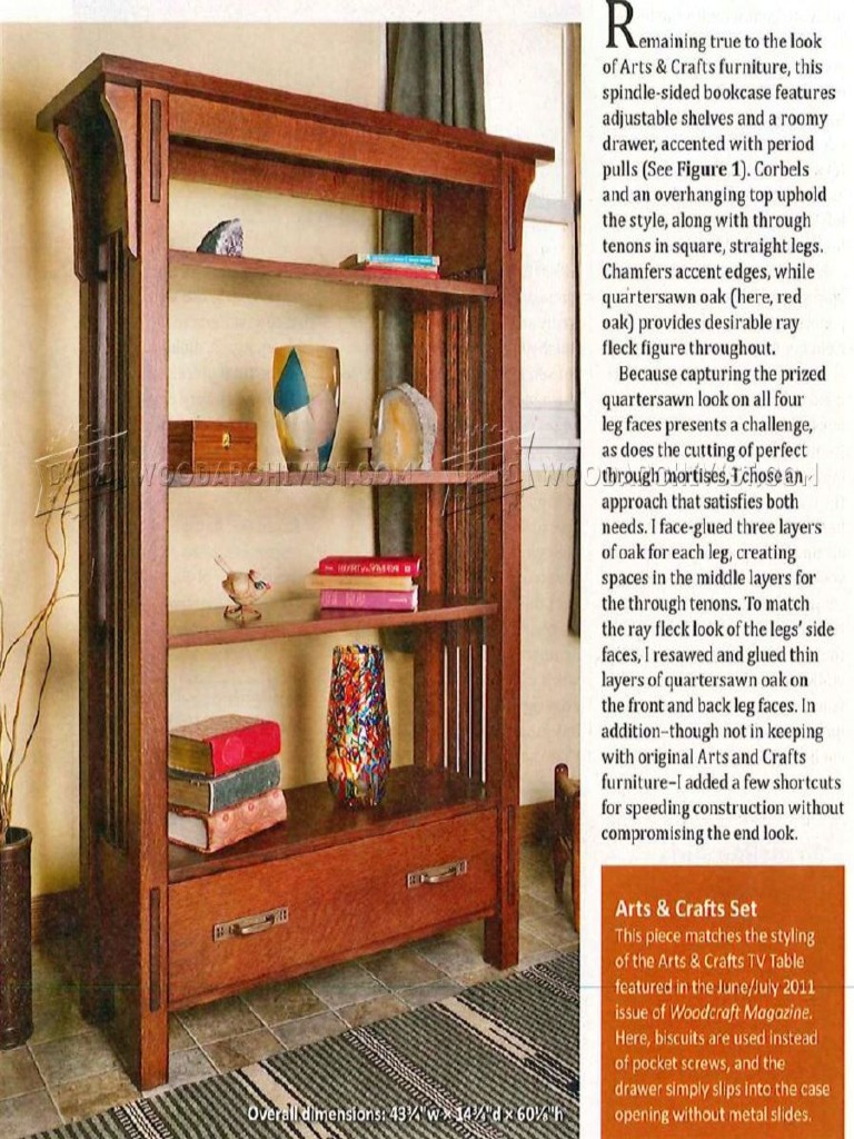 Arts Crafts Bookcase Plan