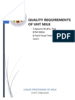 Quality Requirements of Uht Milk