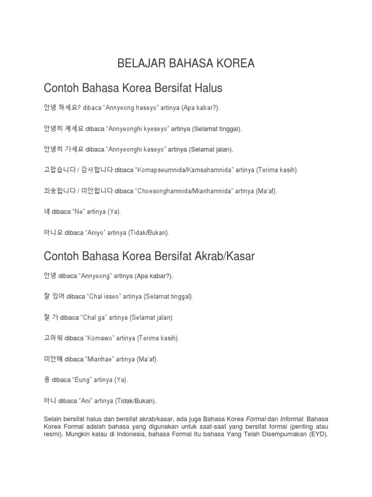 Belajar Bahasa Korea PDF