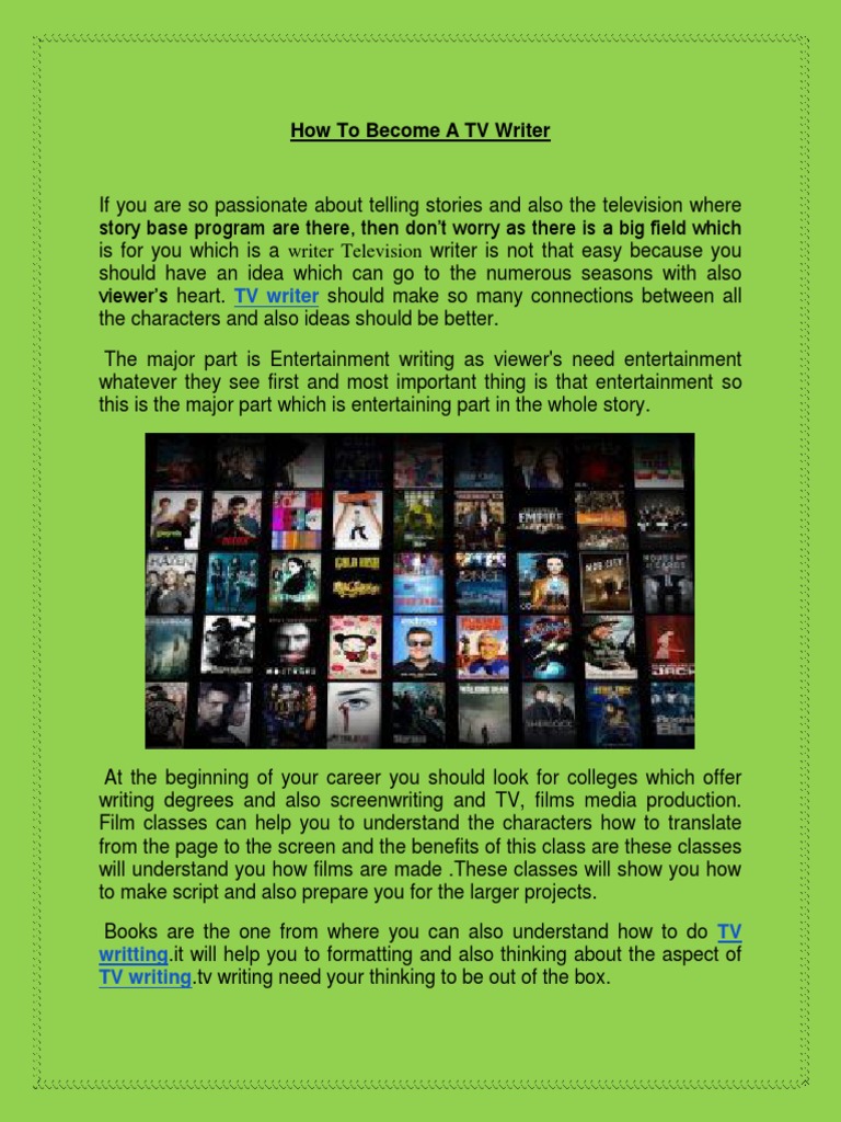 How To Become A TV Writer  Writers  Screenwriting
