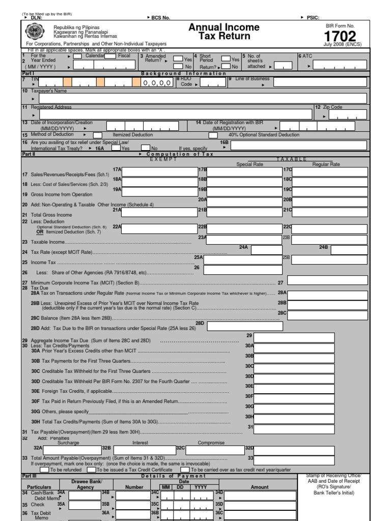 Bir Annual Income Tax Return | Tax Deduction | Corporate Tax