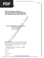 NIFT 2017 Post Graduate Question Paper Solved - Entranceindia PDF