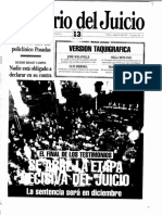 El Diario Del Juicio, Número 13, 20 de Agosto de 1985, 32 Pp.