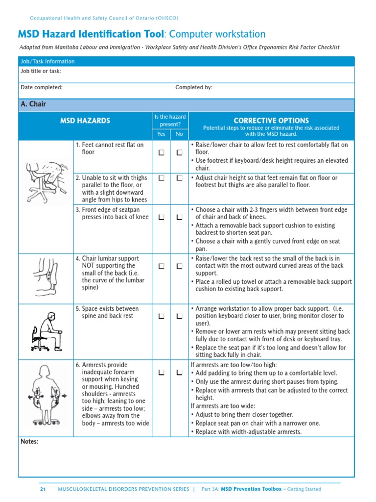 MSD Prevention Toolbox Overview | PDF | Chair | Computer Keyboard