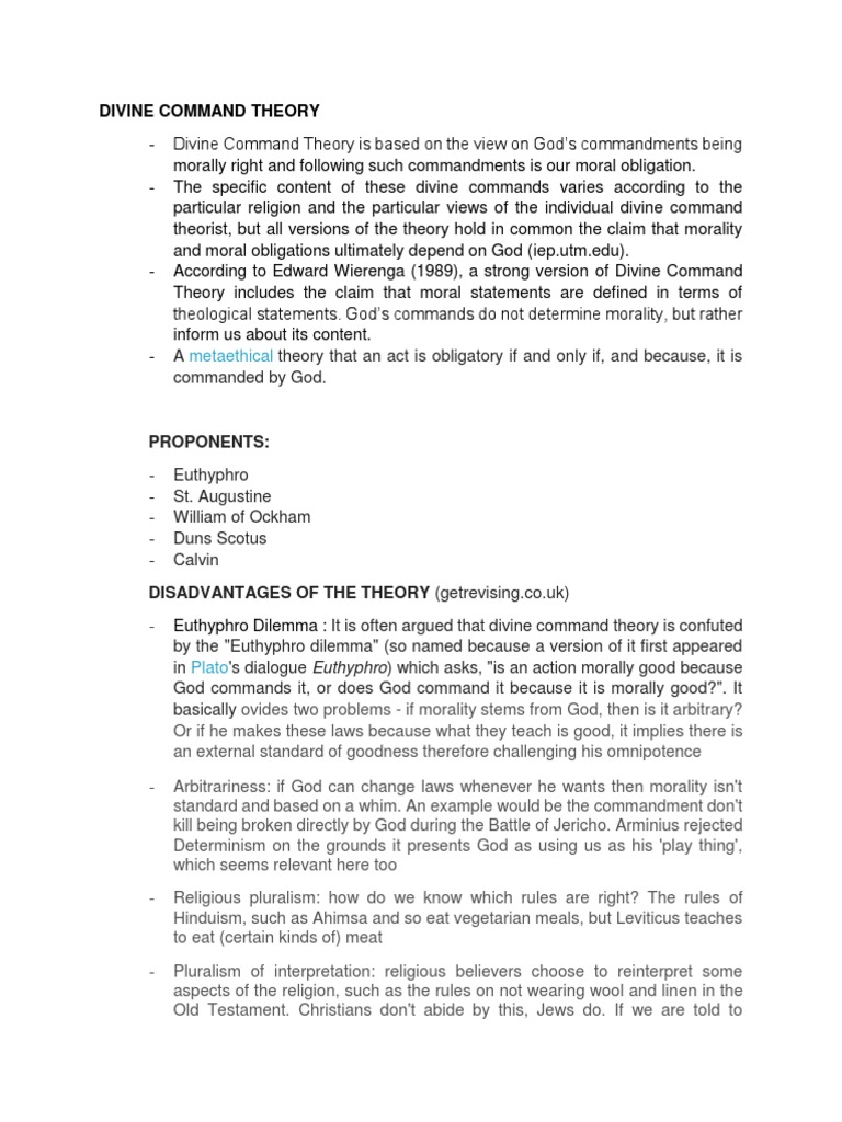 Divine Command Theory Pdf Divine Command Theory Stereotypes