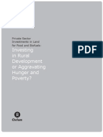 Investments in Rural Development or Aggravating Hunger and Poverty