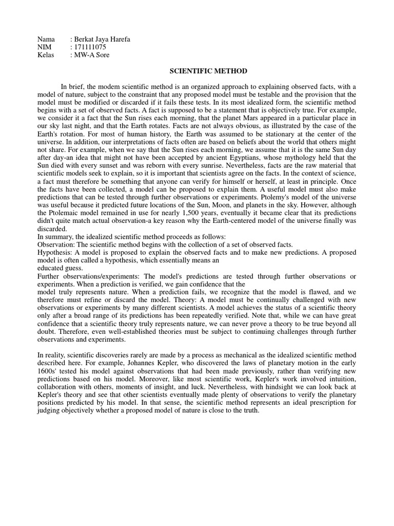 Metode Ilmiah: Penjelasan dan Proses | PDF | Scientific Method | Science