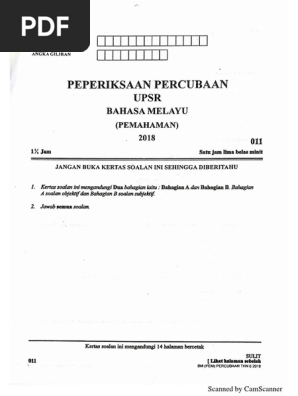 Trial Upsr Bm Pemahaman Kelantan 2018 Pdf