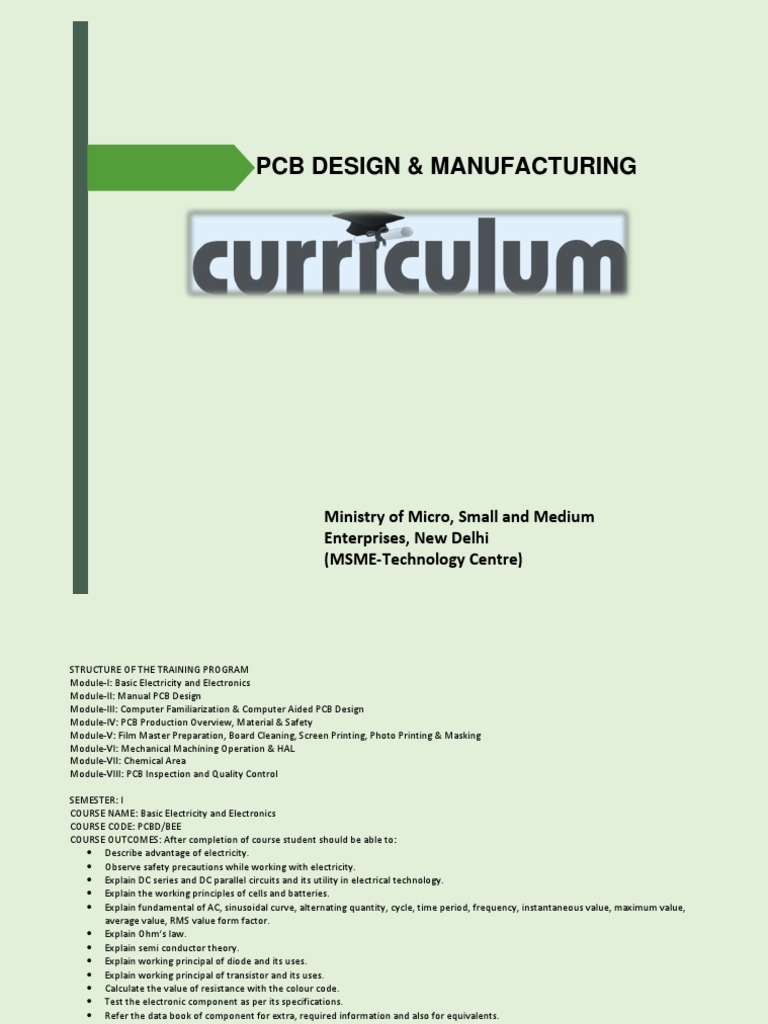 PCB Design & Manufacturing Course Overview | PDF | Printed Circuit ...