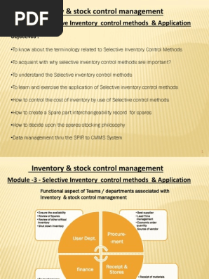 Module 3 Revised Inventory Stock Control Mgt Pptx Oil Refinery Inventory