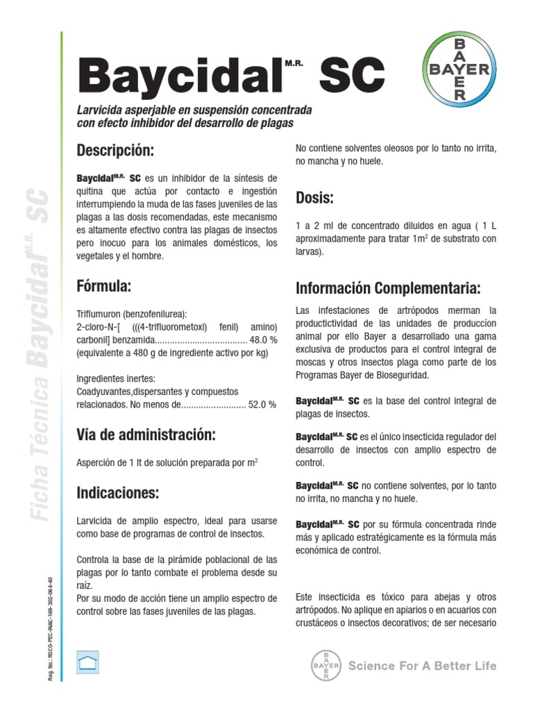 Baycidal Ficha Tecnica Bayer | PDF | Insectos | Plaga (organismo)