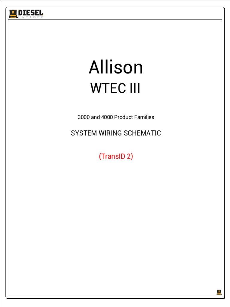 Allison Tranmission Wiring Diagram - Wtec III.3000 & 4000 Transid 2