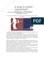 Análise de artigo de opinião - Superpopulçao carcerária