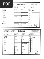 ATR 42 Takeoff and Landing Cards