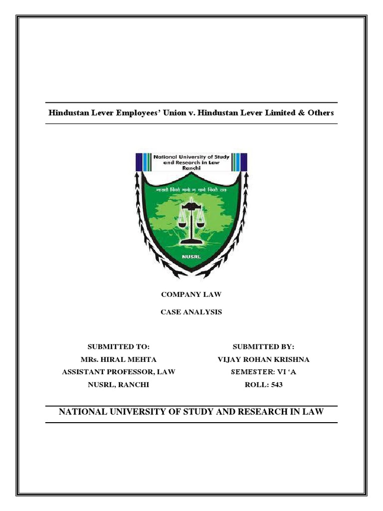 Hindustan Lever Employees' Union v. Hindustan Lever Limited PDF