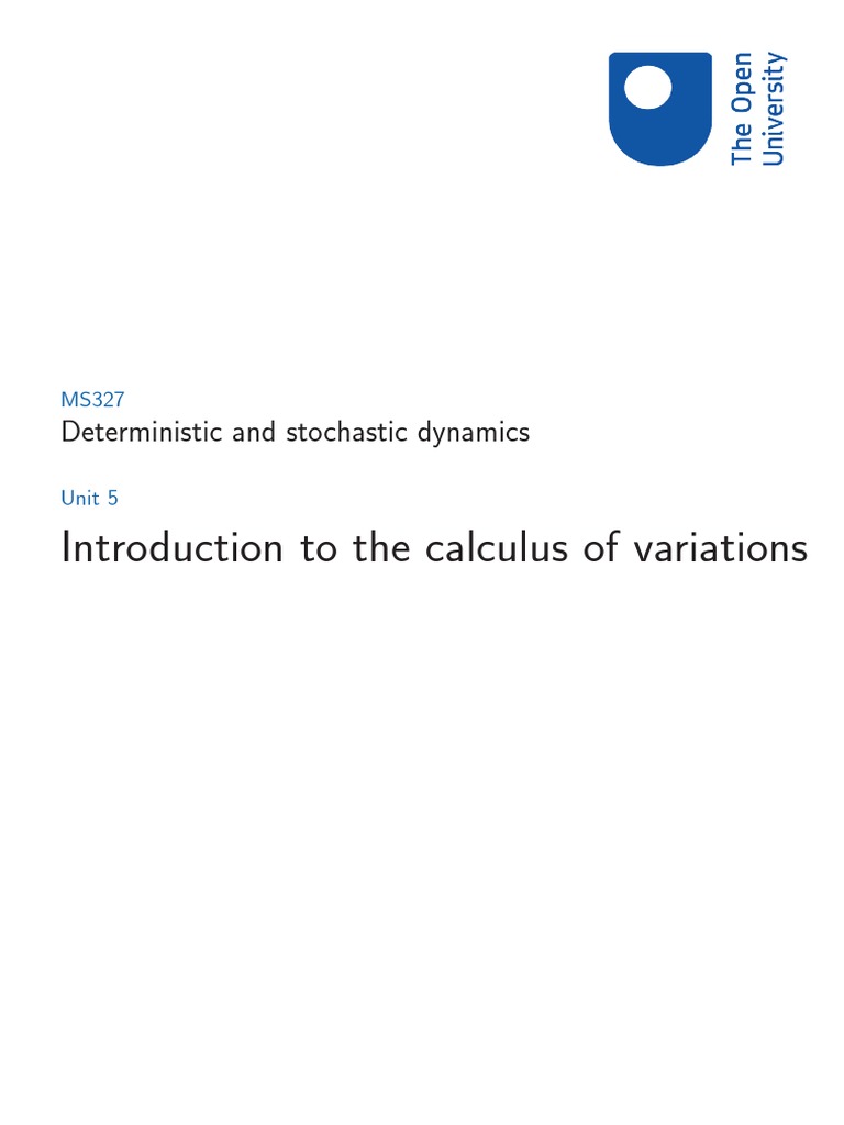 Introduction To The Calculus of Variations - ms327 PDF | PDF | Calculus ...