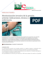 Monitorización Invasiva de La Presión Arterial. Indicaciones, Técnica y Cuidados de Enfermería - Publicaciones Científicas PDF