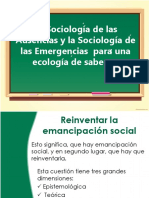 La Sociología de Las Ausencias y La Sociología de Las Emergencias para Una Ecología de Saberes