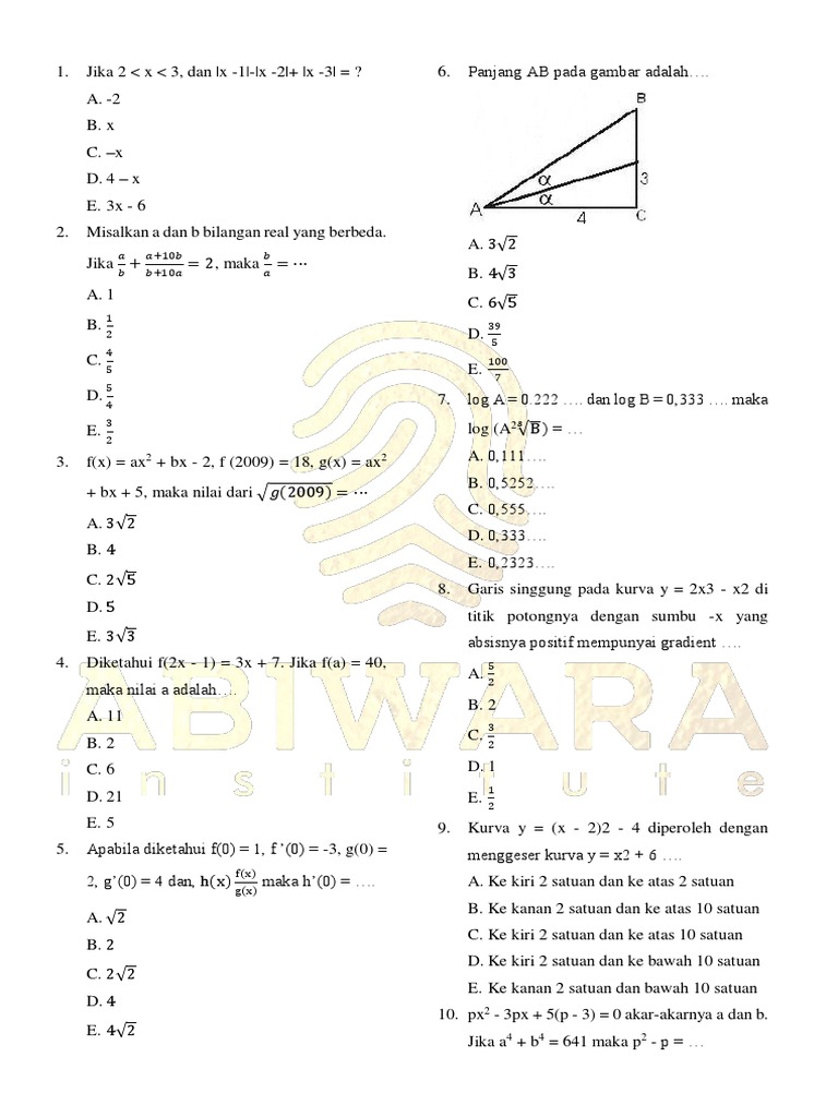 Soal Matematika dan Penyelesaiannya | PDF