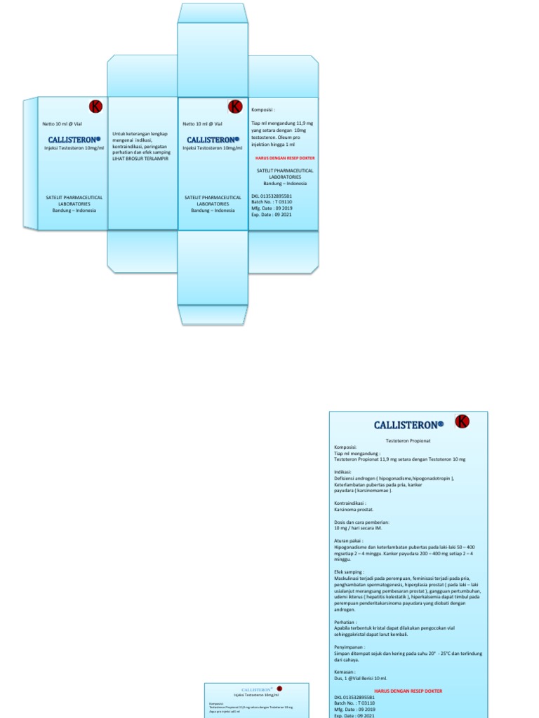 Kemasan Vial Testosteron (Callisteron) | PDF