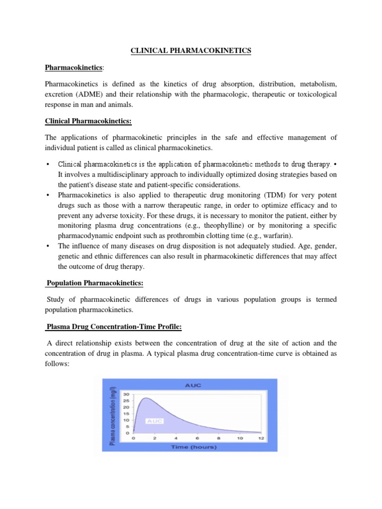 Overview of Clinical Pharmacokinetics | PDF | Pharmacokinetics ...