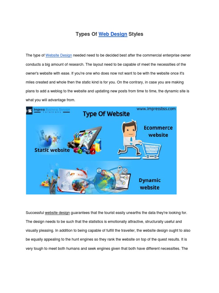 Types of Web Design Styles | PDF | Web Design | Websites
