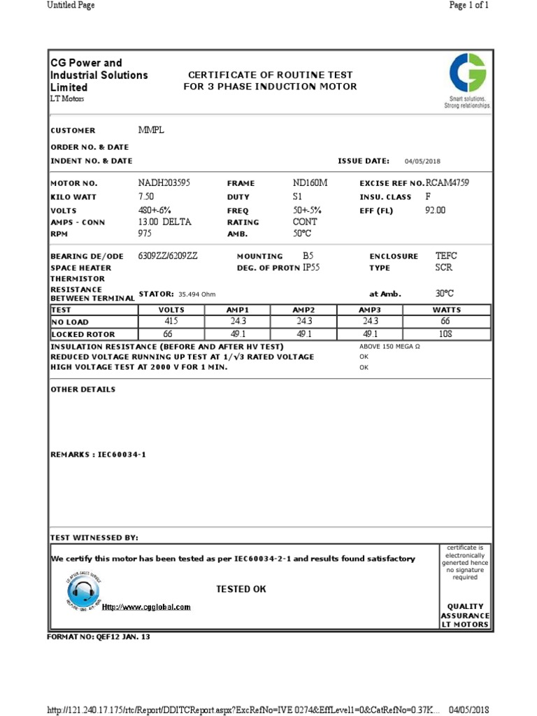 Motor PDF | PDF | Electrical Equipment | Quantity