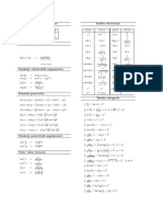 Tablice Trigonometrijskih Formula Derivacija I Integrala PDF