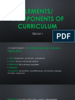 Elements and Components of Curriculum