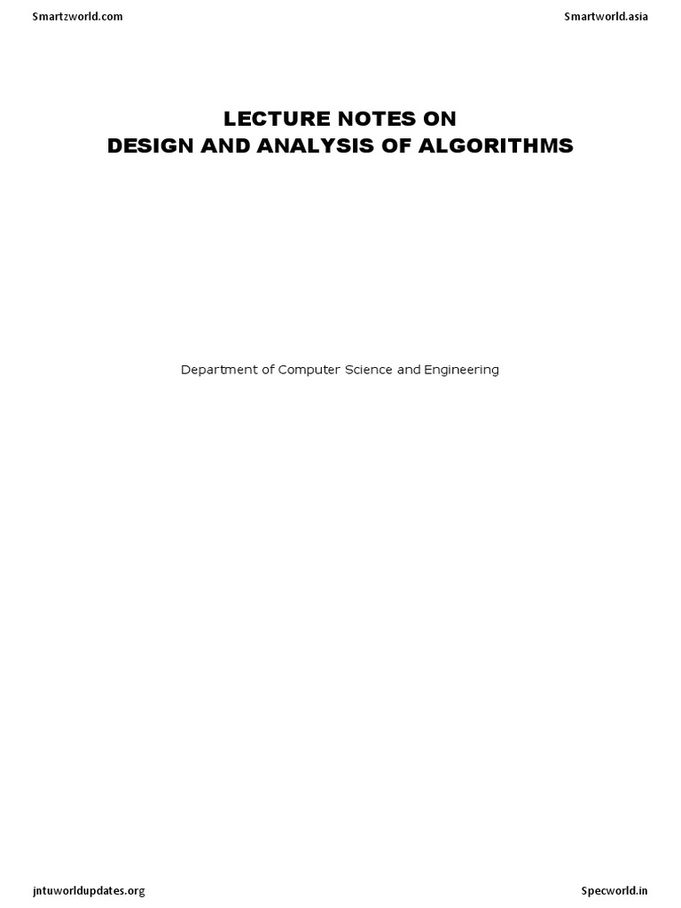 Design and Analysis of Algorithms | PDF | Time Complexity ...
