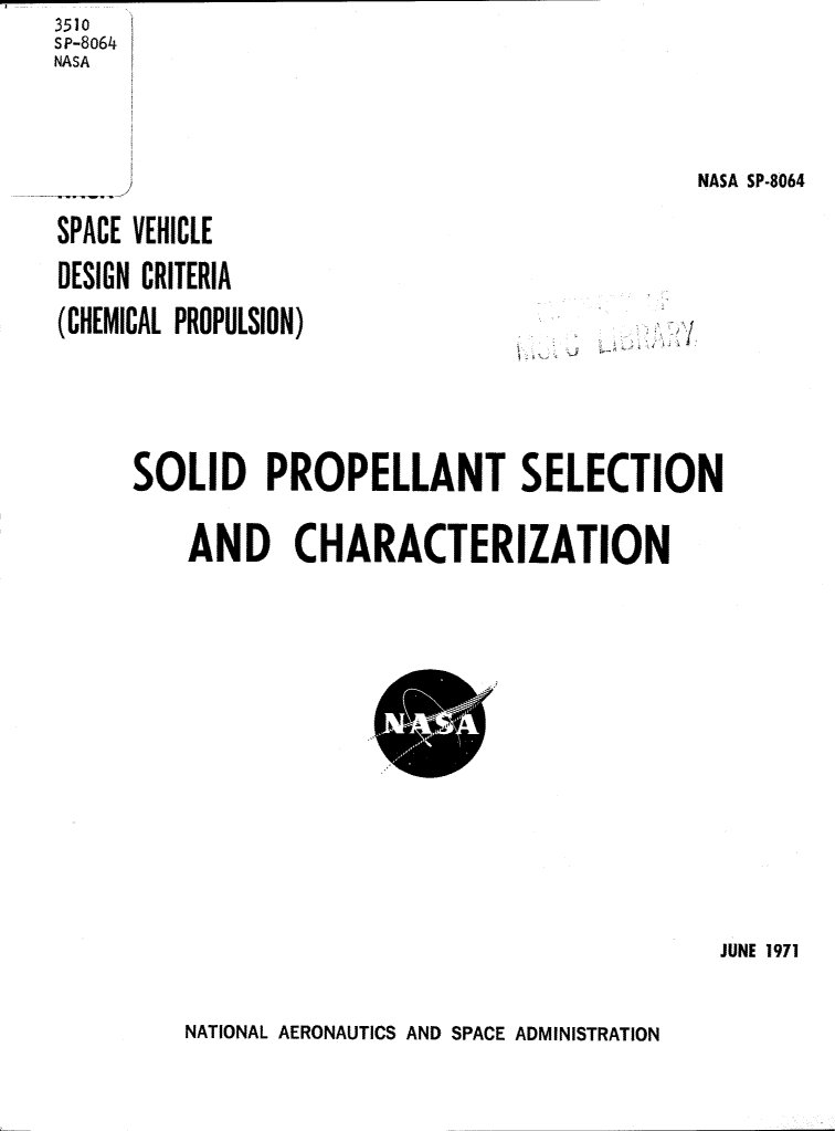 Solid Propellant Selection And Characterization Pdf