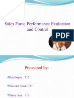 Sales Force Performance Evaluation and Control