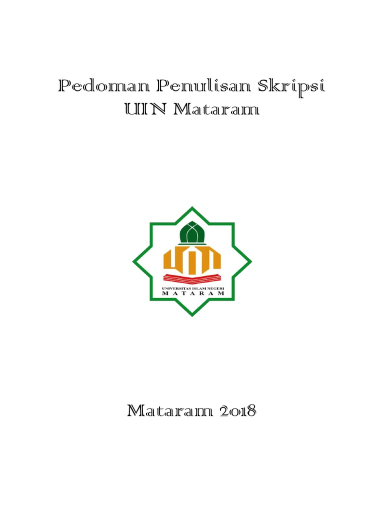 Pedoman Penulisan Skripsi Uin Mataram 2018