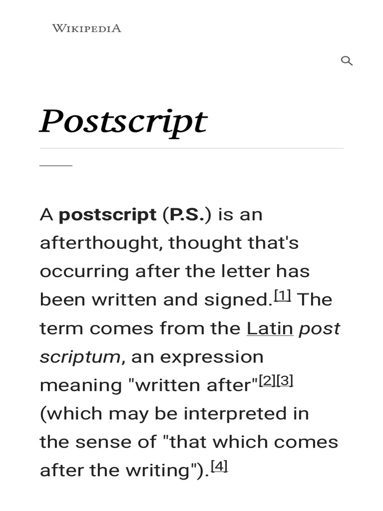 Postscript | PDF