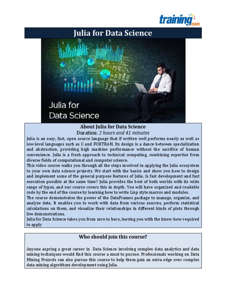 Julia for Data Science Course Overview | PDF | Cognitive Science | Software
